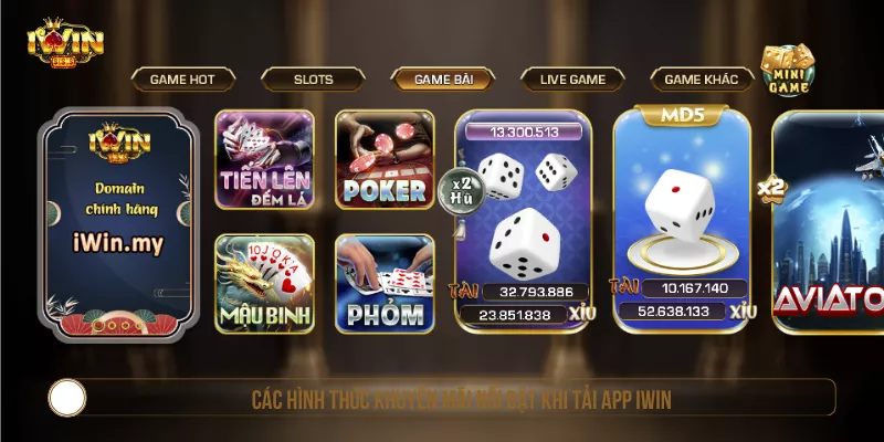 Các hình thức khuyến mãi nổi bật khi tải app IWIN