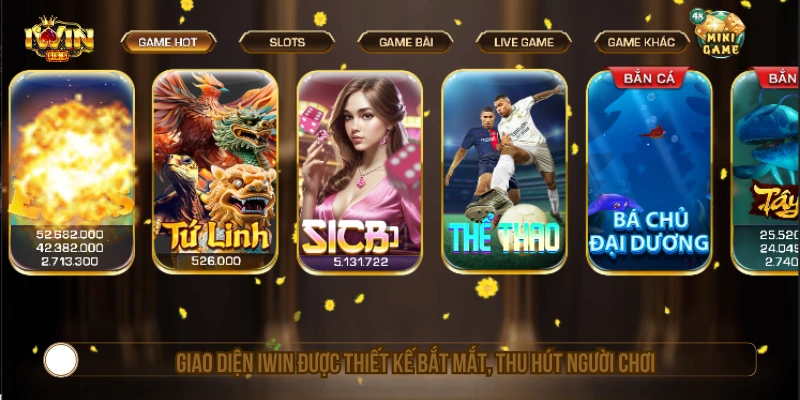 IWIN - Cổng Game IWINCLUB Đổi Thưởng Uy Tín #1 Đẳng Cấp Giao diện IWIN được thiết kế bắt mắt, thu hút người chơi